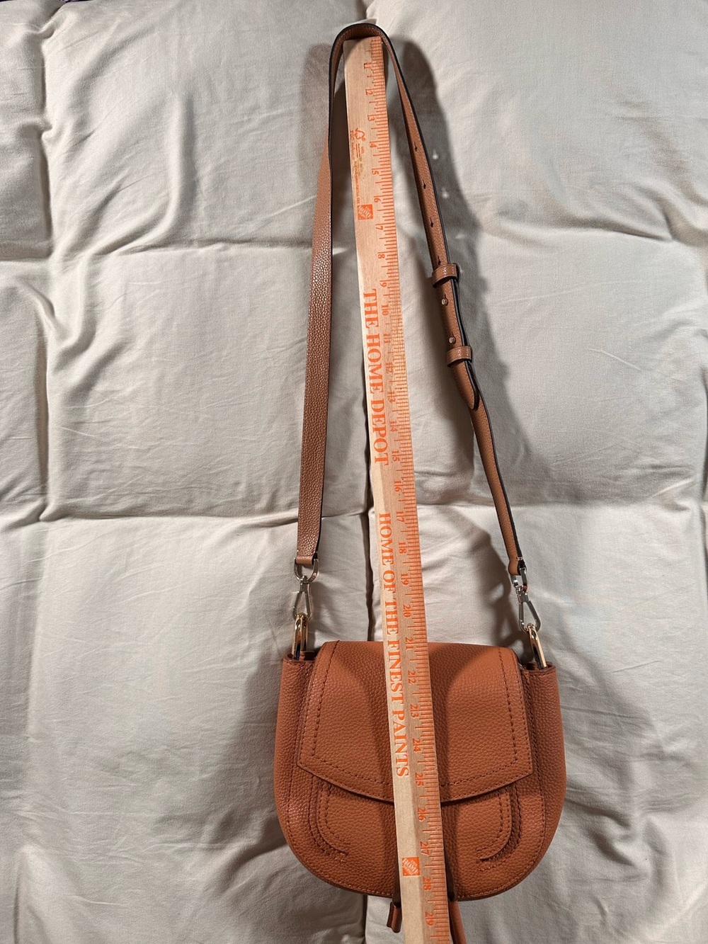 Marc Jacob’s Maverick Shoulder Bag Cognac Tan Leather Crossbody Coquette - Picture 2 of 16